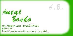 antal bosko business card
